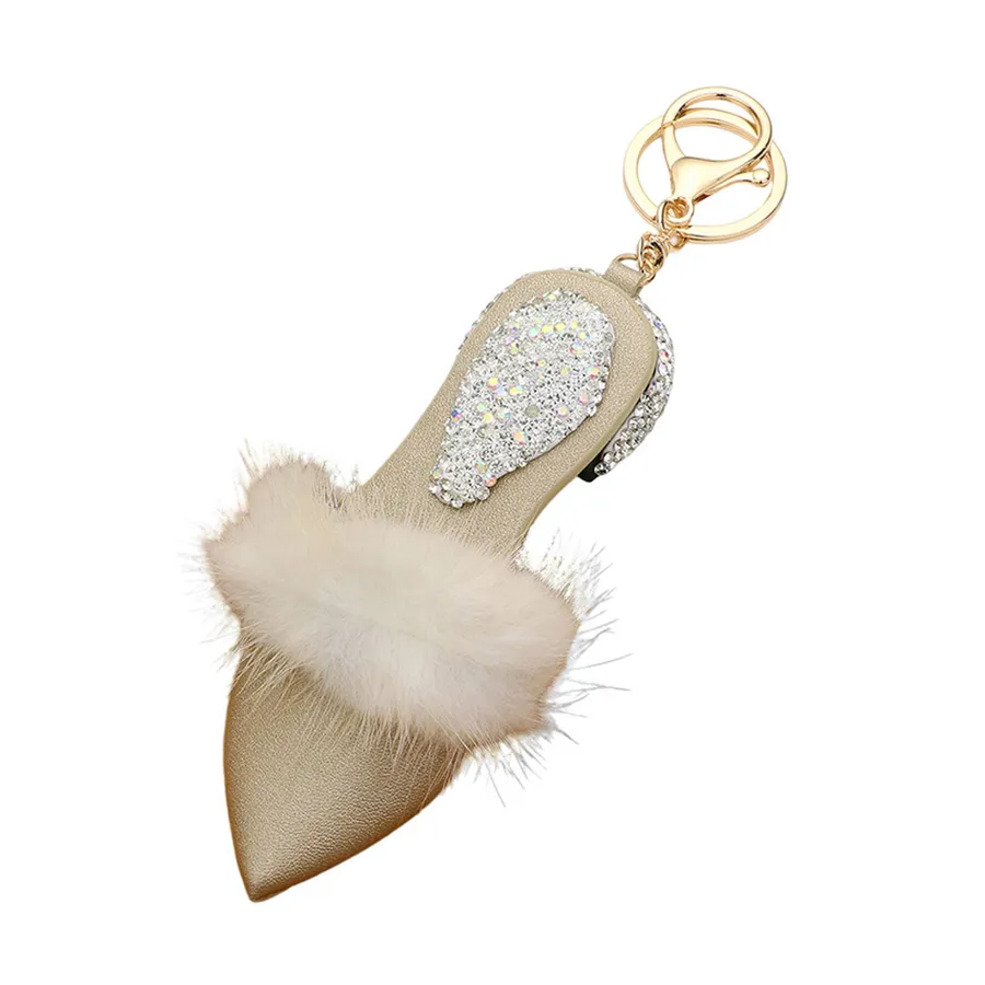 Faux Fur Flat Heel Keychain — wholesale Keychains & Charms by the case