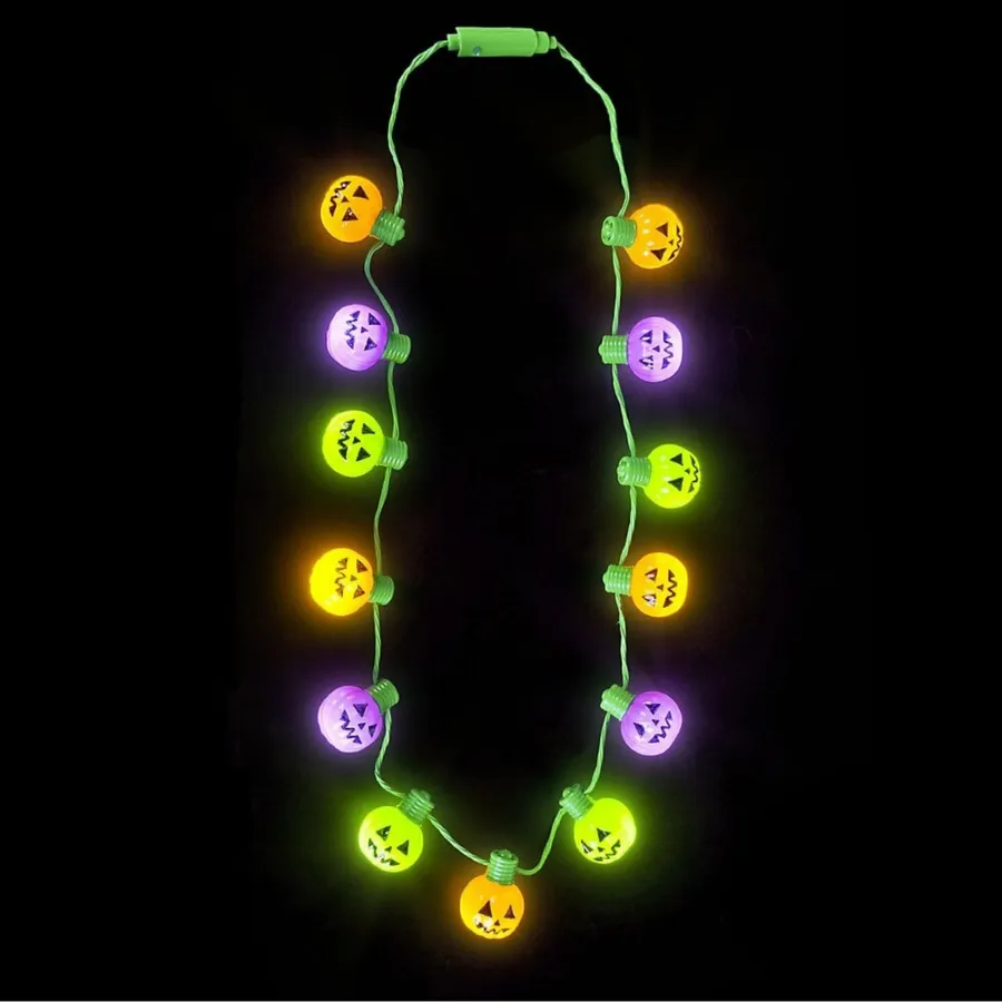 Light Up Jack O Lantern Necklace For Kids — wholesale Apparel & Accessories by the case