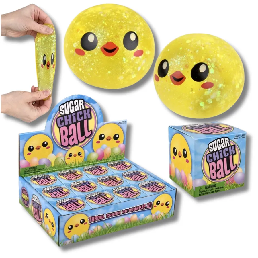 Holiday Easter Squishy Chick Sugar Ball Fidget Kids Toy — wholesale Fidgets & Sensory by the case