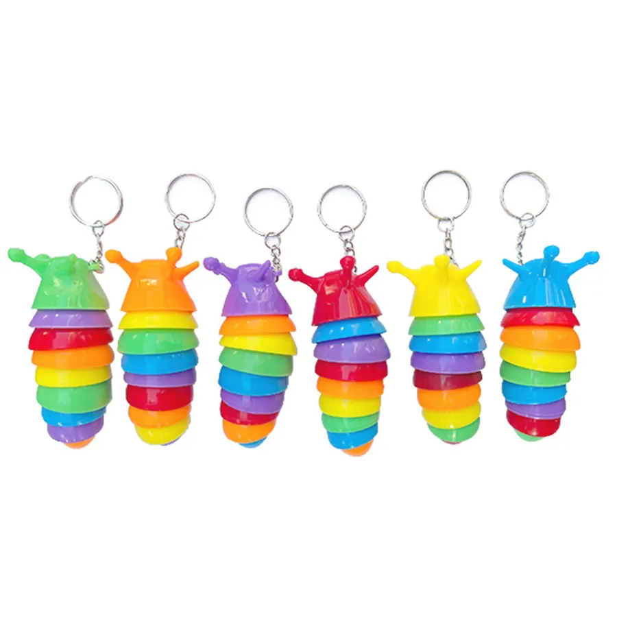 Fidget Keychain Slug Toys Colors In Bulk — wholesale Fidgets & Sensory by the case