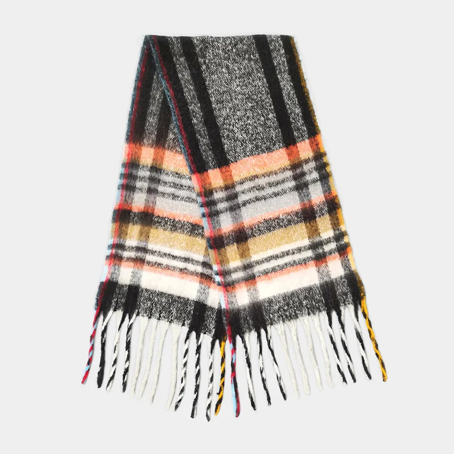Multi Striped Fringe Cozy Scarf For Winter - Assorted — wholesale Apparel & Accessories by the case