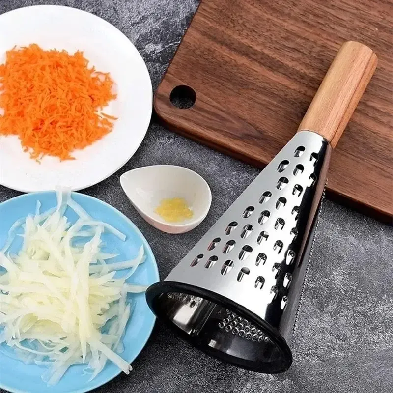 Stainless Steel Cone Grater – Wooden Handle Kitchen Tool — wholesale Kitchen & Drinkware by the case