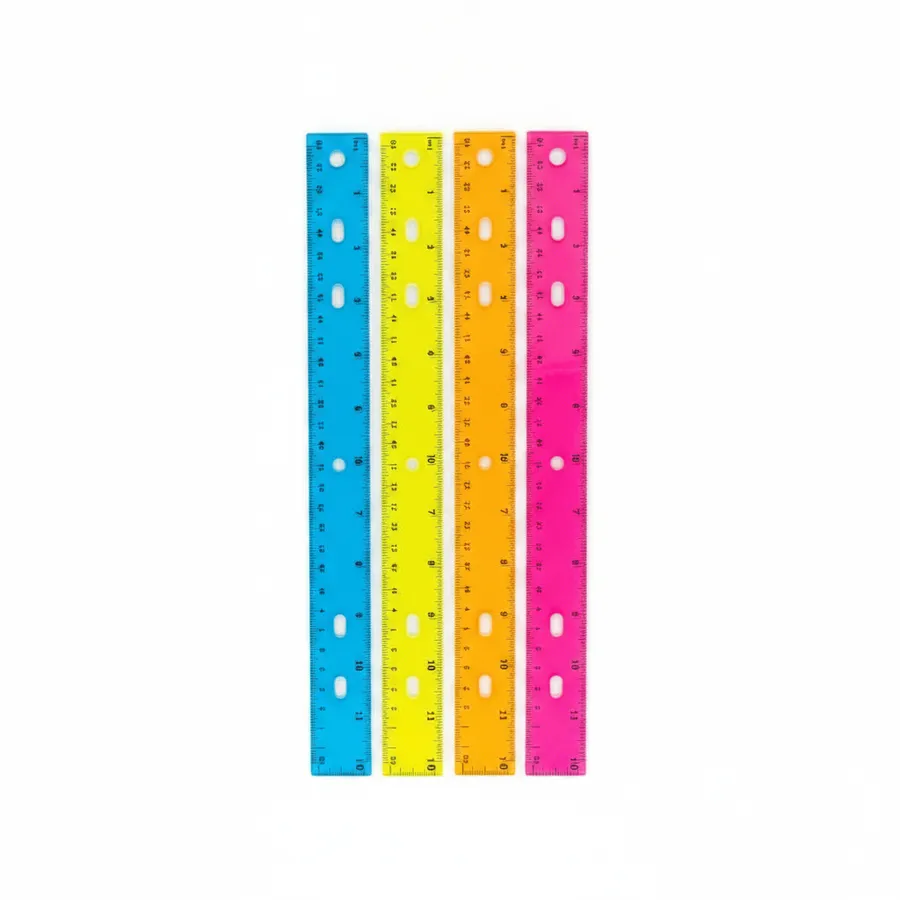 Assorted Plastic 12-Inch Rulers for School Supplies and Office Stationery — wholesale Stationery & Office by the case