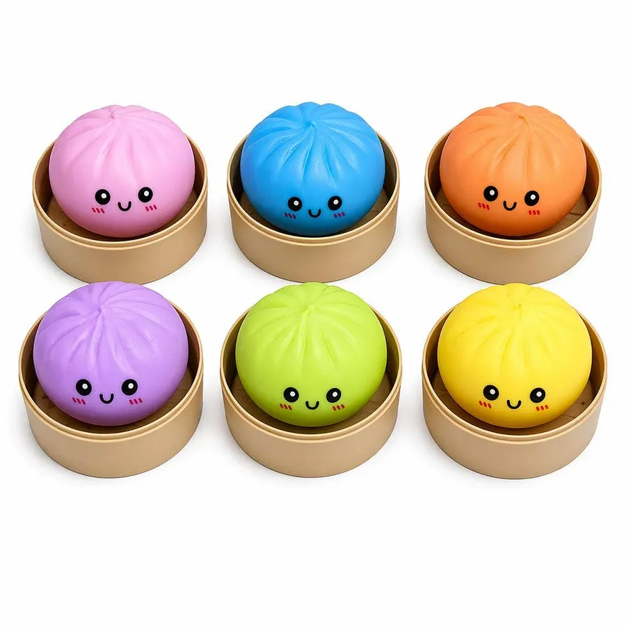 Cute Dumpling Squishy Stress Relief Ball Toy- Assorted — wholesale Fidgets & Sensory by the case