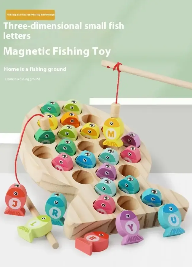 Wooden Kids Fishing Game – Alphabet Learning Kids Toy — wholesale Toys & Games by the case
