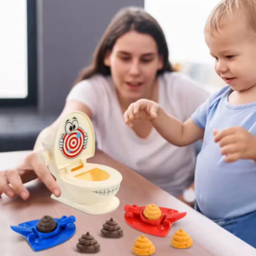 Poop Catapult Toilet Game – Fun 2-Player Desktop Toy — wholesale Stationery & Office by the case