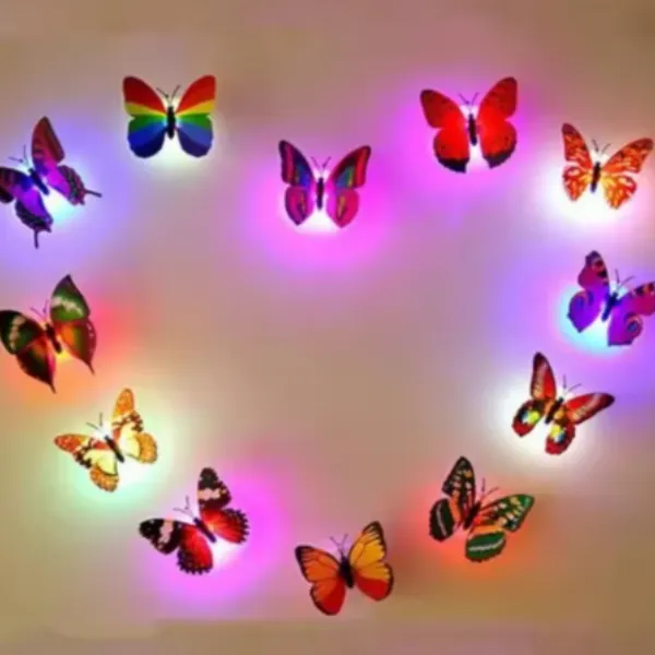 10pcs 3D LED Butterfly Wall Lights Assorted — wholesale Home & Décor by the case