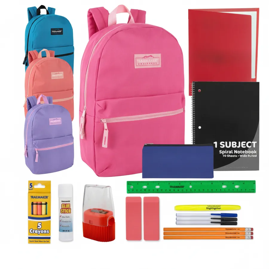 Classic 17-Inch Kids Backpack with School Supply Kit - Everyday Travel Bags — wholesale Bags & Backpacks by the case