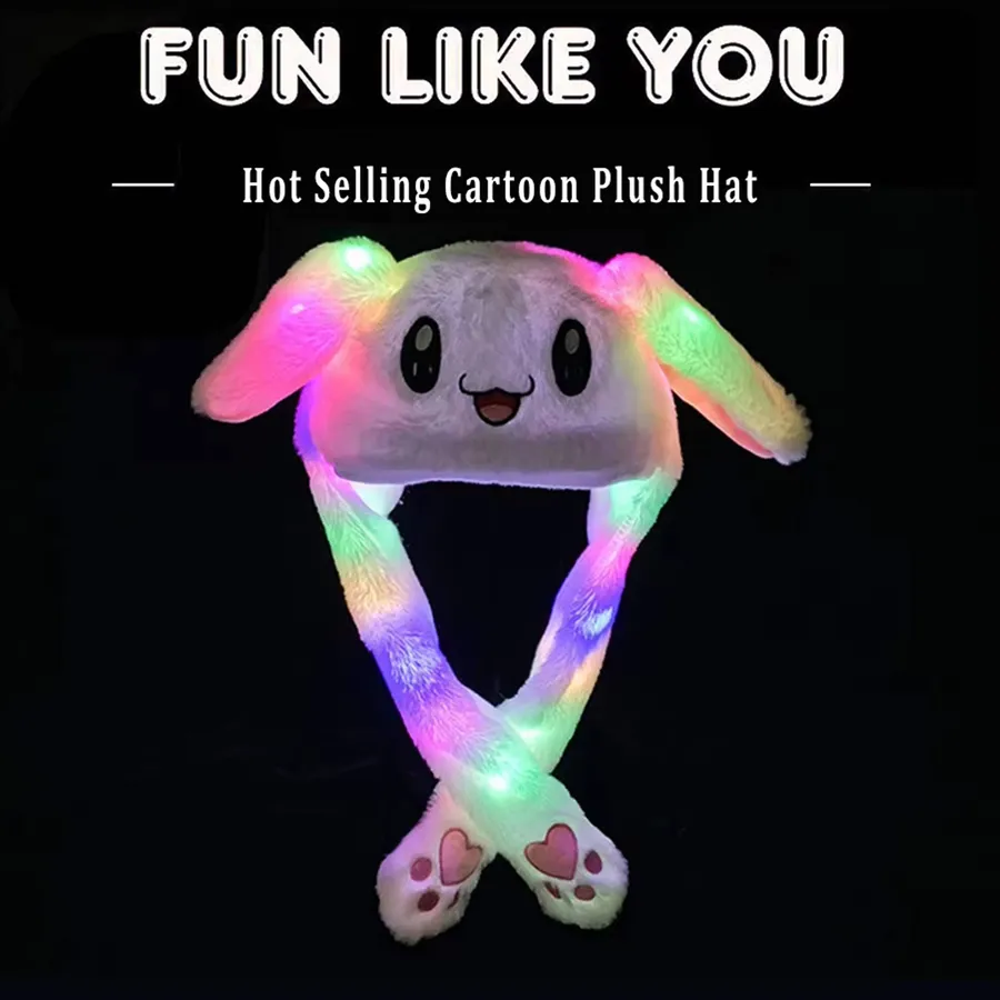 Cute Bunny Moving Ear Light-Up Cap For Kids - — wholesale Apparel & Accessories by the case