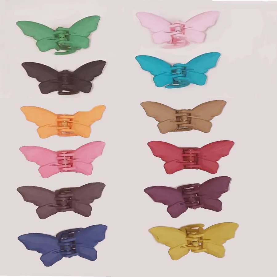 Wholesale Matte Solid Color Butterfly Crab Hair Claw Clips (Sold by DZ) — wholesale Apparel & Accessories by the case