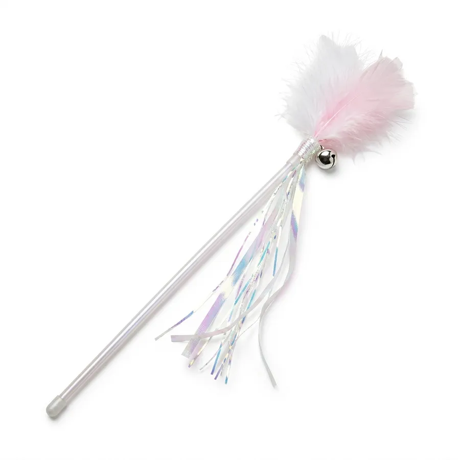 Whimsical Fairy Cat Teaser Wand - Iridescent Tassel & Bell — wholesale Home & Décor by the case