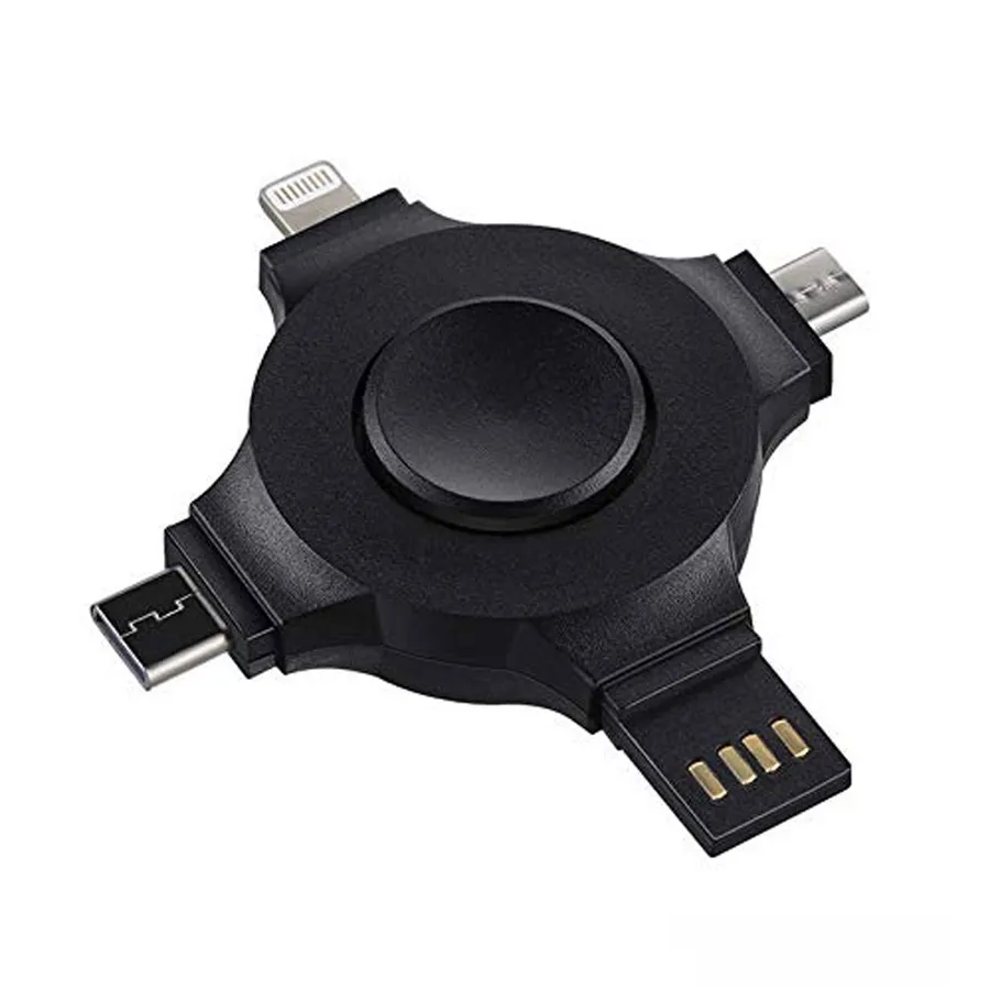 Spinner Travel Keychain USB Data Charging Cable — wholesale Keychains & Charms by the case