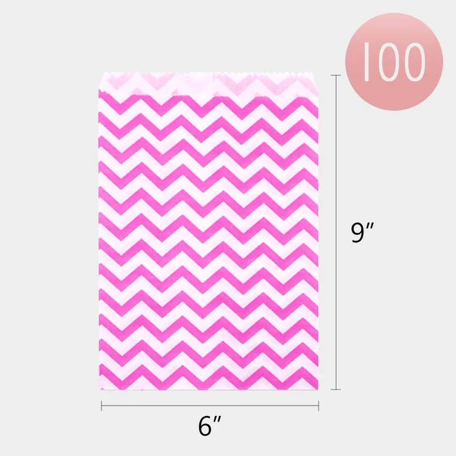Chevron Color Zigzag Patterned Printed Treat Paper Bag Set — wholesale Bags & Backpacks by the case