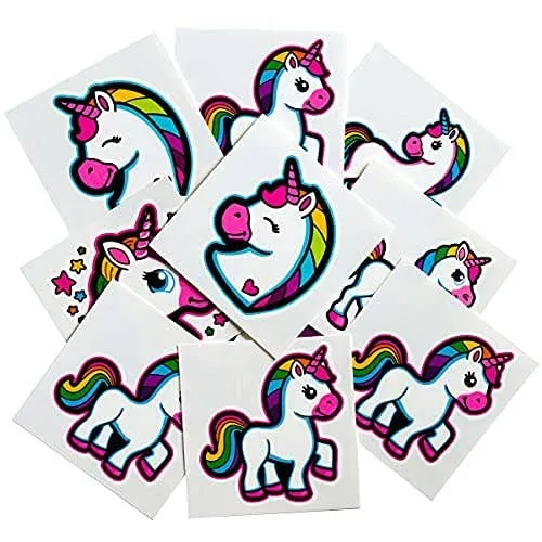 Wholesale 400 Unicorn Stickers - 1.5" Round Rainbow Unicorns Sticker Rolls, 4 Rolls 100 Stickers Each Roll in Bulk, for — wholesale Party & Gifts by the case