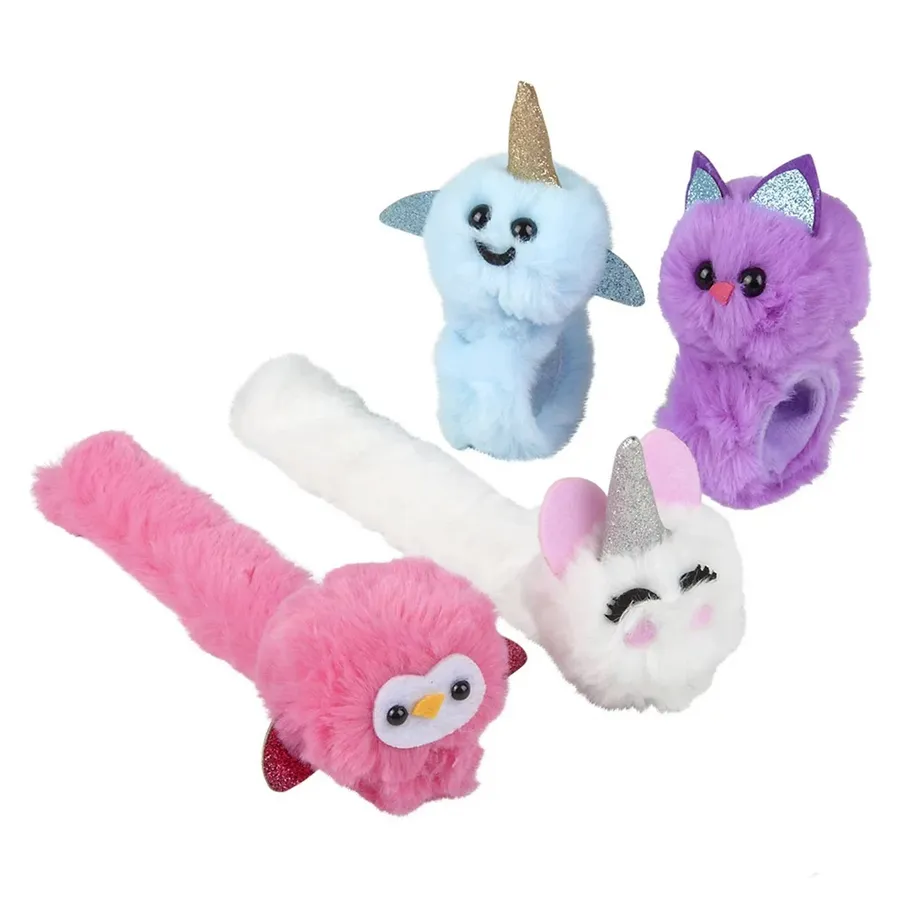 Animal Plush Slap Bracelets- Assorted — wholesale Plush & Squishies by the case