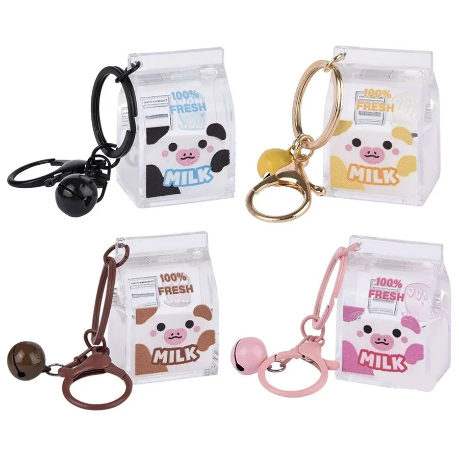 Animal Milk Carton Liquid BackPack Keychain- In Bulk — wholesale Keychains & Charms by the case