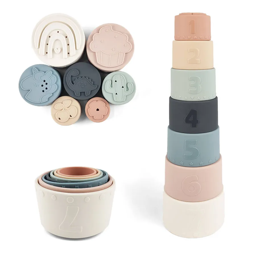 Silicone Geometric Stacking Kids Toy - Assorted — wholesale Toys & Games by the case