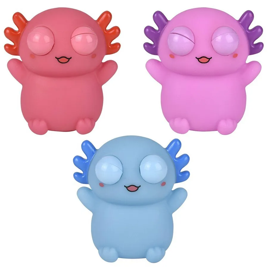 Squishy Popping Eye Axolotl Kids Toy In Bulk - Assorted — wholesale Plush & Squishies by the case