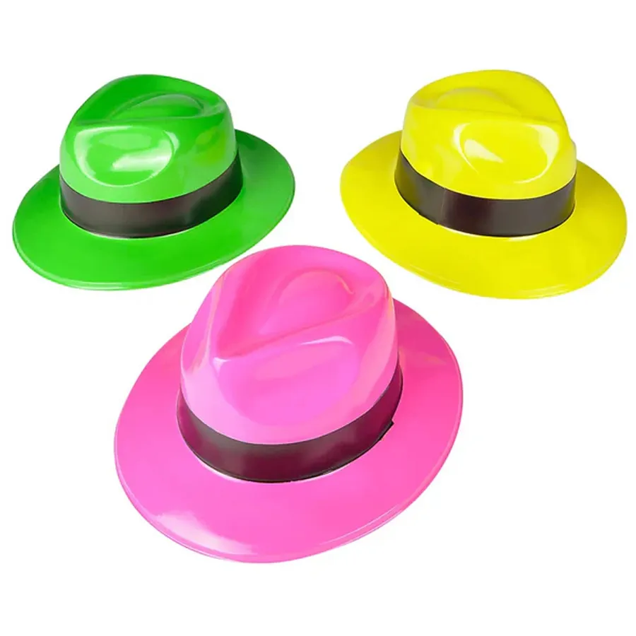 Neon Plastic Fedora Hat For Kids - Assorted — wholesale Apparel & Accessories by the case